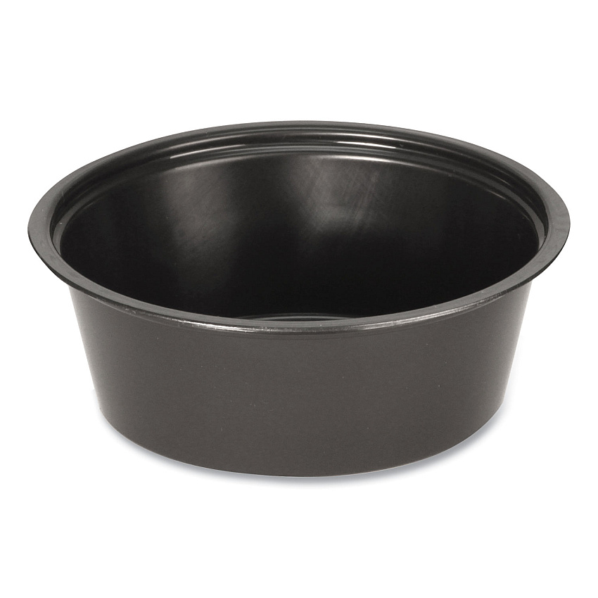 Fabri-Kal Portion Cups, 1.5 oz, Black, 250/Sleeve, 10 Sleeves/Carton (FABPPC150B)
