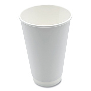 Boardwalk Paper Hot Cups, Double-Walled, 16 oz, White, 500/Carton (BWKDW16HCUP)