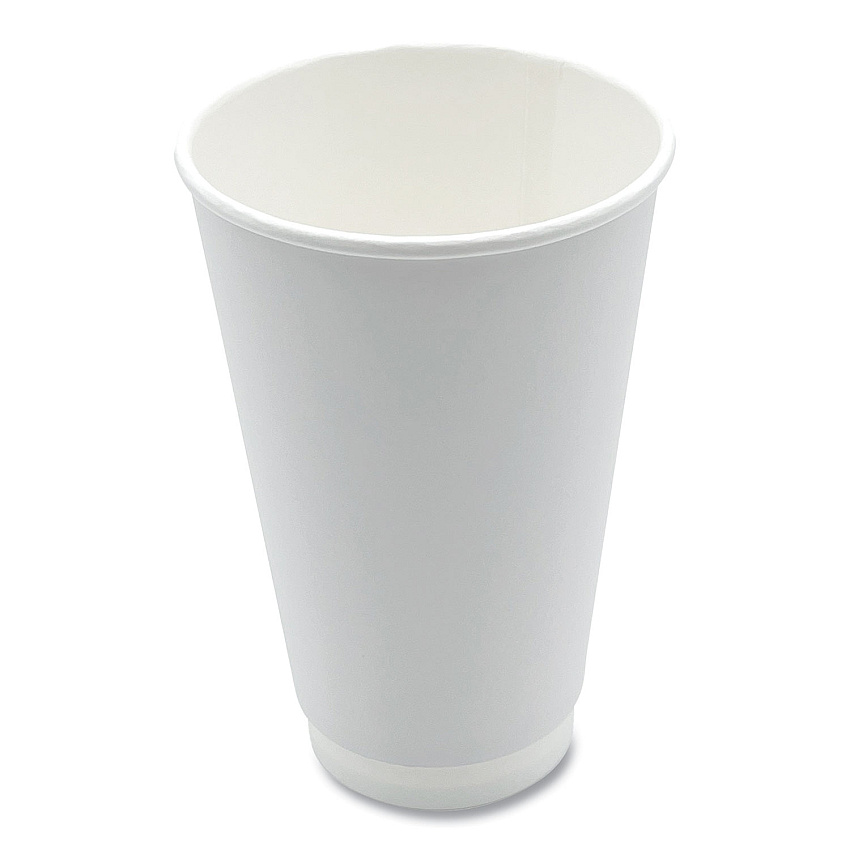 Boardwalk Paper Hot Cups, Double-Walled, 16 oz, White, 500/Carton (BWKDW16HCUP)
