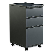Alera File Pedestal with Full-Length Pull, Left or Right, 3-Drawers: Box/Box/File, Legal/Letter, Charcoal, 14.96" x 19.29" x 27.75" (ALEPBBBFCH)