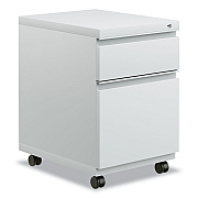 Alera File Pedestal with Full-Length Pull, Left or Right, 2-Drawers: Box/File, Legal/Letter, Light Gray, 14.96" x 19.29" x 21.65" (ALEPBBFLG)