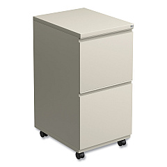 Alera File Pedestal with Full-Length Pull, Left or Right, 2 Legal/Letter-Size File Drawers, Putty, 14.96" x 19.29" x 27.75" (ALEPBFFPY)