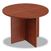 Alera Valencia Round Conference Table with Legs, 42" Diameter x 29.5h, Medium Cherry (ALEVA7142MC)