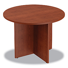 Alera Valencia Round Conference Table with Legs, 42" Diameter x 29.5h, Medium Cherry (ALEVA7142MC)