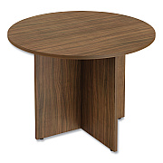 Alera Valencia Round Conference Table with Legs, 42" Diameter x 29.5h, Modern Walnut (ALEVA7142WA)