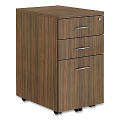 Alera Valencia Series Mobile Pedestal File, Left/Right, 3-Drawer: Box/Box/File, Legal/Letter, Walnut, 15.88 x 20.5 x 28.38 (ALEVA572816WA)