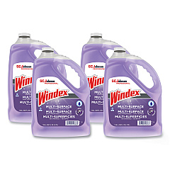 Windex Non-Ammoniated Glass/Multi Surface Cleaner, Pleasant Scent, 128 oz Bottle, 4/CT (SJN697262)