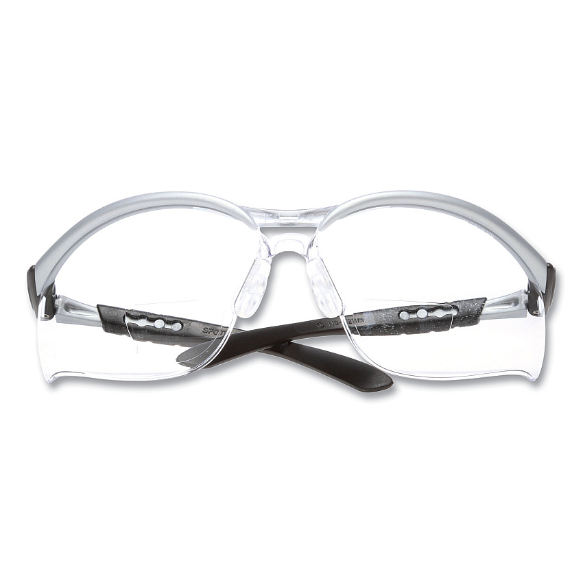 3M BX Molded-In Diopter Safety Glasses, 2.0+ Diopter Strength, Silver/Black Frame, Clear Lens (MMM1137500000)