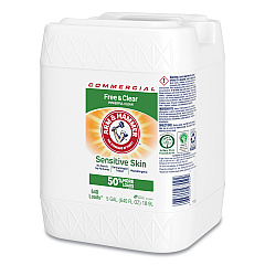 Arm & Hammer HE Compatible Liquid Detergent, Unscented, 640 Loads, Free and Clear Scent, 5 gal Jug (CDC3320097550)