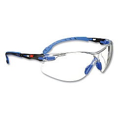 3M Solus 1000 Series Safety Glasses, Blue Plastic Frame, Clear Polycarbonate Lens (MMMS1101SGAF)