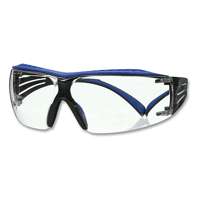 3M SecureFit Protective Eyewear, 400 Series, Blue/Gray Plastic Frame, Clear Polycarbonate Lens (MMMSF204SGAFBLU)