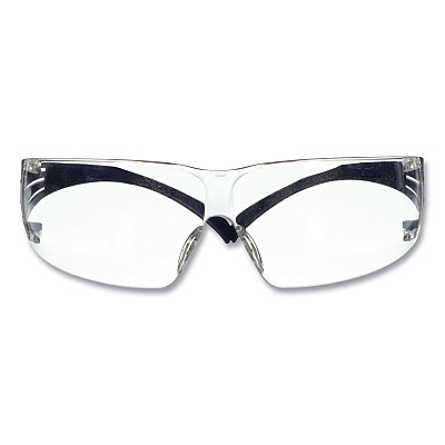 3M SecureFit Protective Eyewear, 200 Series, Dark Blue Plastic Frame, Clear Polycarbonate Lens (MMMSF201SGAFBLU)