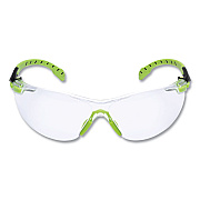 3M Solus 1000-Series Safety Glasses, Black/Green Plastic Frame, Clear Polycarbonate Lens (MMMS1201SGAF)