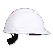 3M SecureFit H-Series Hard Hats, H-700 Front-Brim Cap with UV Indicator, 4-Point Pressure Diffusion Ratchet Suspension, White (MMMH701SFVUV)