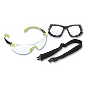 3M Solus 1000-Series Safety Glasses, Green Plastic Frame, Clear Polycarbonate Lens (MMMS1201SGAFKT)
