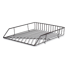 U Brands Vena Paper Tray, 1 Section, Holds 11" x 8.5" Sheets, 10.04 x 12.44 x 2.01, Black (UBR3840U0312)