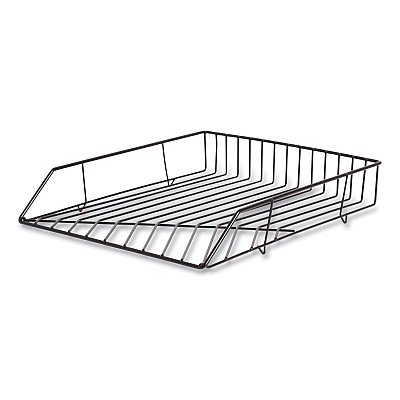 U Brands Vena Paper Tray, 1 Section, Holds 11" x 8.5" Sheets, 10.04 x 12.44 x 2.01, Black (UBR3840U0312)