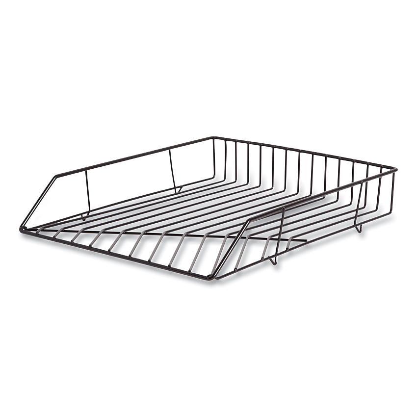 U Brands Vena Paper Tray, 1 Section, Holds 11" x 8.5" Sheets, 10.04 x 12.44 x 2.01, Black (UBR3840U0312)