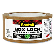 Scotch Box Lock Paper Packaging Tape, 3" Core, 1.88" x 25 yds, Brown (MMM7850238GC)