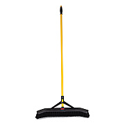 Rubbermaid Commercial Maximizer Push-to-Center Broom, 24", Polypropylene Bristles, Yellow/Black (RCP2186280)