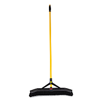 Rubbermaid Commercial Maximizer Push-to-Center Broom, 24", Polypropylene Bristles, Yellow/Black (RCP2186280)