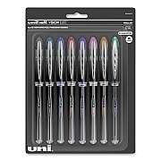 uniball VISION ELITE Hybrid Gel Pen, Stick, Fine 0.5 mm, Assorted Ink and Barrel Colors (UBC58092PP)