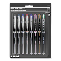 uniball VISION ELITE Hybrid Gel Pen, Stick, Fine 0.5 mm, Assorted Ink and Barrel Colors (UBC58092PP)