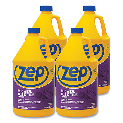Zep Professional Professional Professional Shower Tub and Tile Cleaner, Pleasant Scent, 1 gal, 4/Carton (ZPEZUSTT128A)