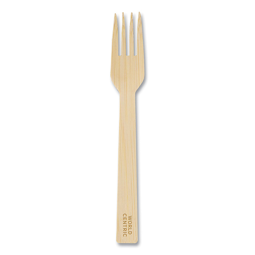 World Centric Bamboo Cutlery, Fork, 6.7", Natural, 2,000/Carton (WORFOBB67)