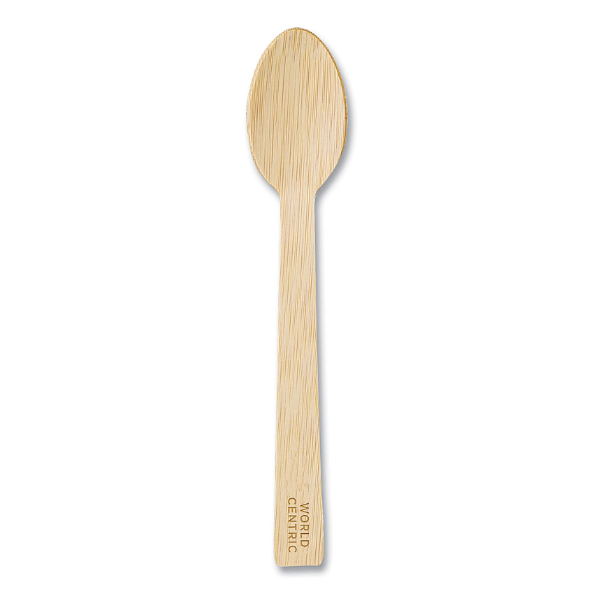 World Centric Bamboo Cutlery, Spoon, 6.7", Natural, 2,000/Carton (WORSPBB67)