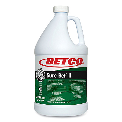 Betco Sure Bet II Foaming Disinfectant, Citrus Scent, 1 gal Bottle, 4/Carton (BET3140400)