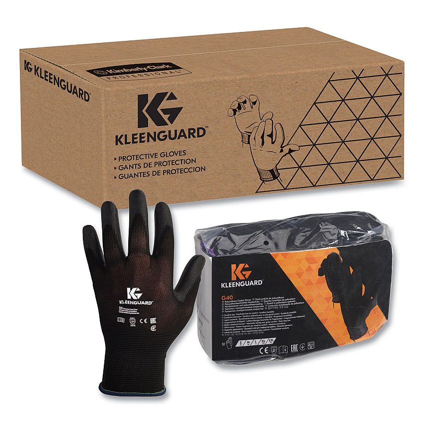 KleenGuard G40 Polyurethane Coated Gloves, Medium, Black, 12 Pairs/Pack (KCC13838)