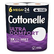 Cottonelle Ultra ComfortCare Toilet Paper, Soft Tissue, Mega Rolls, Septic Safe, 2-Ply, White, 284/Roll, 6 Rolls/Pack, 36 Rolls/Carton (KCC55707)