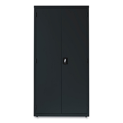 Alera Economy Assembled Storage Cabinets, 5 Shelves, 36" x 18" x 72", Black (ALEHCM7218BK)