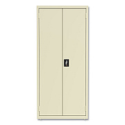 Alera Economy Assembled Storage Cabinets, 3 Shelves, 30" x 15" x 66", Putty (ALEHCM6615PY)