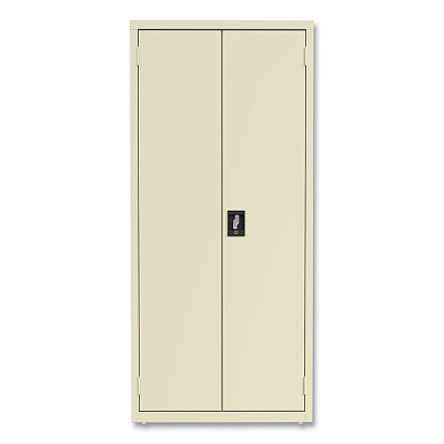 Alera Economy Assembled Storage Cabinets, 3 Shelves, 30" x 15" x 66", Putty (ALEHCM6615PY)