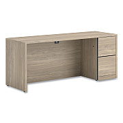HON 10500 Series Full-Height Right Pedestal Credenza, 72" x 24" x 29.5", Kingswood Walnut (HON105903RLKI1)