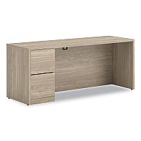 HON 10500 Series Full-Height Left Pedestal Credenza, 72" x 24" x 29.5", Kingswood Walnut (HON105904LLKI1)