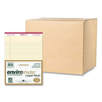Roaring Spring Enviroshades Legal Notepads, 50 Ivory 8.5 x 11.75 Sheets, 72 Notepads/Carton (ROA74130CS)