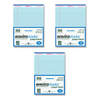 Roaring Spring Enviroshades Legal Notepads, 50 Blue 8.5 x 11.75 Sheets, 72 Notepads/Carton (ROA74120CS)