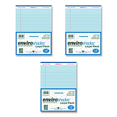Roaring Spring Enviroshades Legal Notepads, 50 Blue 8.5 x 11.75 Sheets, 72 Notepads/Carton (ROA74120CS)