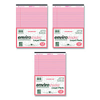 Roaring Spring Enviroshades Legal Notepads, 50 Pink 8.5 x 11.75 Sheets, 72 Notepads/Carton (ROA74150CS)