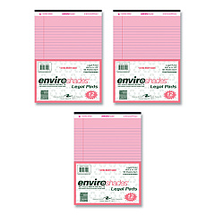 Roaring Spring Enviroshades Legal Notepads, 50 Pink 8.5 x 11.75 Sheets, 72 Notepads/Carton (ROA74150CS)