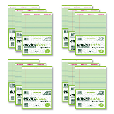 Roaring Spring Enviroshades Legal Notepads, 50 Green 8.5 x 11.75 Sheets, 72 Notepads/Carton (ROA74193CS)