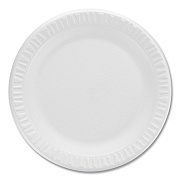 Dart Concorde Non-Laminated Foam Plates, 9" dia, White, 125/Pack (DCC9PWCRPK)