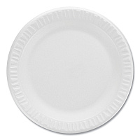Dart Concorde Non-Laminated Foam Plates, 9" dia, White, 125/Pack (DCC9PWCRPK)