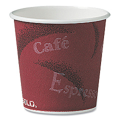 Solo Single-Sided Poly Paper Hot Cups, 4 oz, Bistro Design, 50/Pack, 20 Pack/Carton (SCC374SI)
