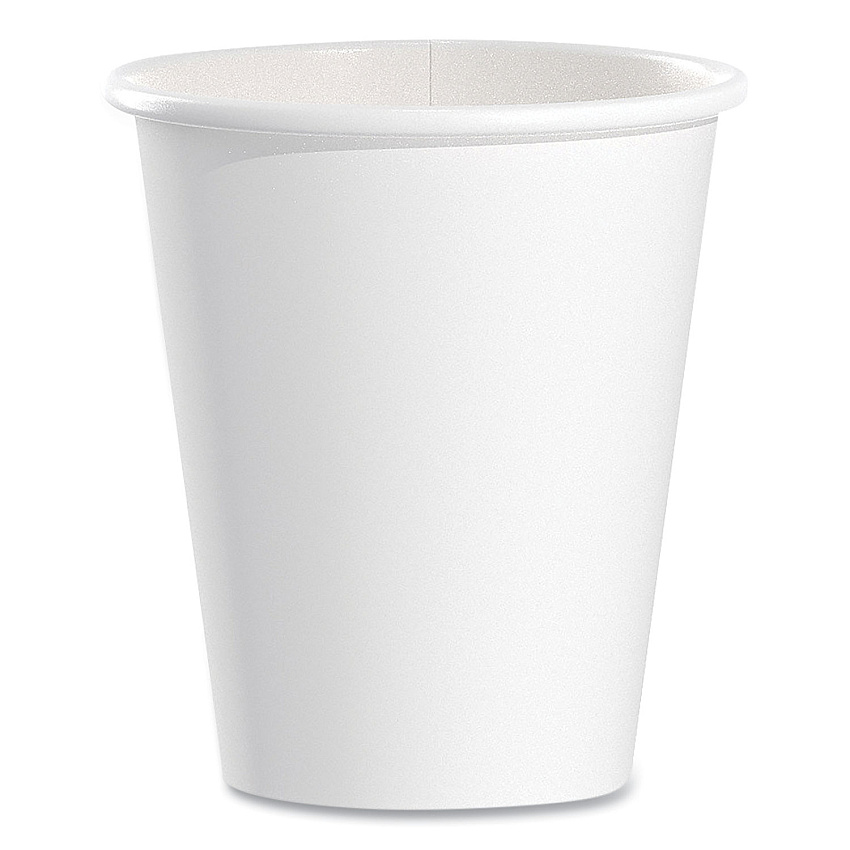 Solo Single-Sided Poly Paper Hot Cups, 6 oz, White, 50/Pack, 20 Packs/Carton (SCC376W)