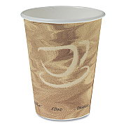 Solo Mistique Polycoated Hot Paper Cups, 12 oz, Printed, Brown, 50/Sleeve, 20 Sleeves/Carton (SCC412MSN)