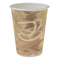 Solo Mistique Polycoated Hot Paper Cups, 12 oz, Printed, Brown, 50/Sleeve, 20 Sleeves/Carton (SCC412MSN)
